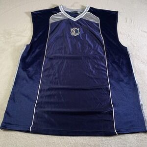 Vintage Dallas Mavericks Shirt Mens XL Blue Pro Edge Tank Top Shinny Silky Y2K